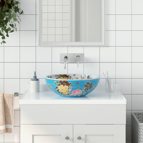 Vidaxx Aufsatzwaschbecken rund φ41x14 cm aus Keramik mehrfarbig