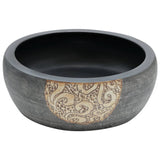 Vidaxx Aufputzspüle rund φ41x14 cm Keramik schwarz und braun