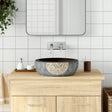 Vidaxx Aufputzspüle rund φ41x14 cm Keramik schwarz und braun