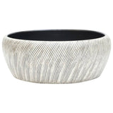 VidaXL Aufsatzwaschbecken rund Φ41x14 cm Keramik schwarz und grau