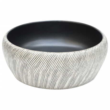 Vidaxx Aufputzspüle rund φ41x14 cm Keramik schwarz und grau