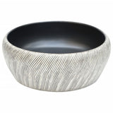 VidaXL Aufsatzwaschbecken rund Φ41x14 cm Keramik schwarz und grau