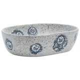 Vidaxx Aufsatzwaschbecken oval 47x33x13 cm Keramik grau und blau