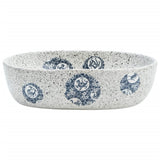 Vidaxx Aufsatzwaschbecken oval 47x33x13 cm Keramik grau und blau