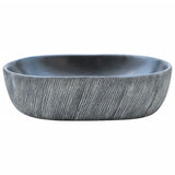 Vidaxx Aufsatzwaschbecken oval 47x33x13 cm Keramik schwarz und grau