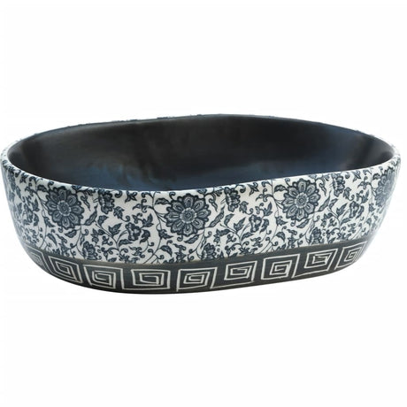 Vidaxx Aufsatzwaschbecken oval 47x33x13 cm Keramik schwarz und blau