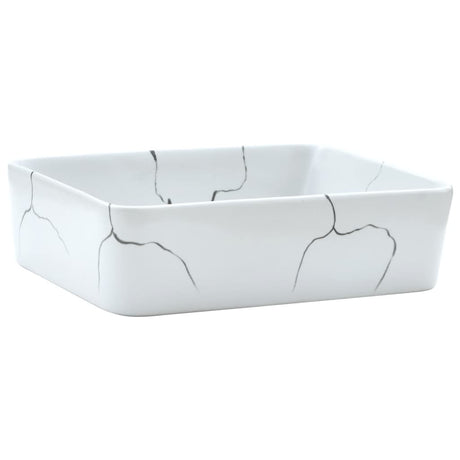Vidaxx Aufsatzspüle rechteckig 46x35,5x13 cm Keramik weiß