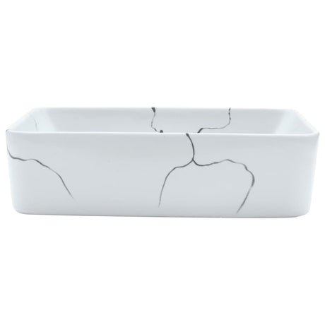 Vidaxx Aufsatzspüle rechteckig 46x35,5x13 cm Keramik weiß