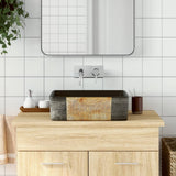 Vidaxx Aufsatzwaschbecken rechteckig 46x35,5x13 cm Keramik schwarz und braun