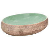 Vidaxx Aufsatzwaschbecken oval 59x40x15 cm Keramik grün und braun