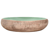 Vidaxx Aufsatzwaschbecken oval 59x40x15 cm Keramik grün und braun