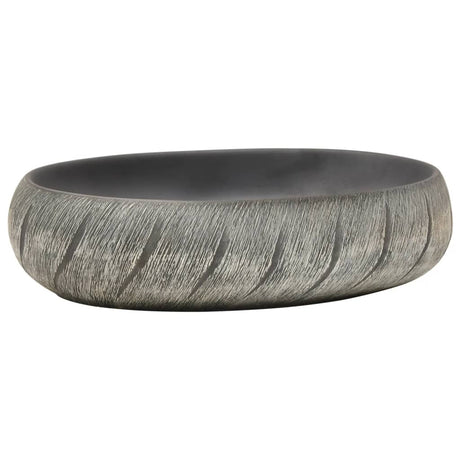 Vidaxx Aufsatzwaschbecken oval 59x40x15 cm Keramik schwarz und grau