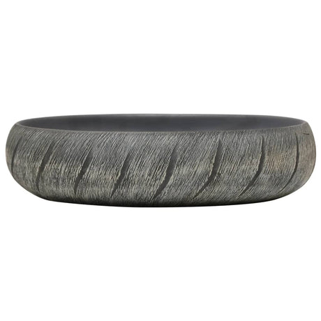 Vidaxx Aufsatzwaschbecken oval 59x40x15 cm Keramik schwarz und grau