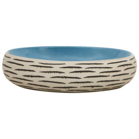 Vidaxx Aufsatzwaschbecken oval 59x40x15 cm aus Keramik mehrfarbig