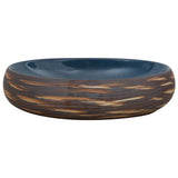 Vidaxx Aufsatzwaschbecken oval 59x40x15 cm Keramik braun und blau