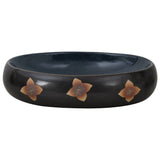 Vidaxx Aufsatzwaschbecken oval 59x40x15 cm Keramik schwarz und blau