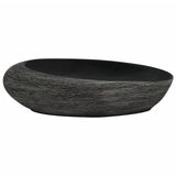 VidaXL Aufsatzwaschbecken oval 59x40x14 cm Keramik grau und schwarz