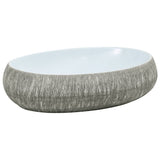 Vidaxx Aufsatzwaschbecken oval 59x40x15 cm Keramik grau und blau