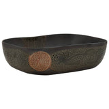 Vidaxx Aufsatzwaschbecken rechteckig 48x37,5x13,5 cm Keramik schwarz