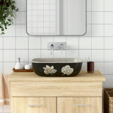Vidaxx Aufsatzwaschbecken rechteckig 48x37,5x13,5 cm Keramik Grau und Schwarz