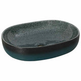 Vidaxx Aufsatzwaschbecken oval 59x40x14 cm Keramik Türkis