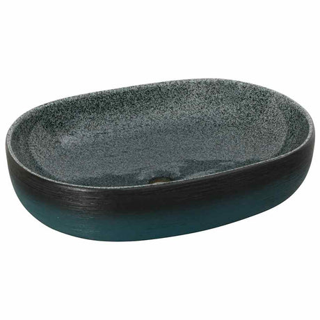 Vidaxx Aufsatzwaschbecken oval 59x40x14 cm Keramik Türkis