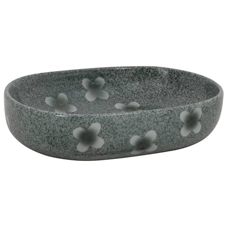 Vidaxx Aufsatzwaschbecken oval 59x40x14 cm Keramik blau