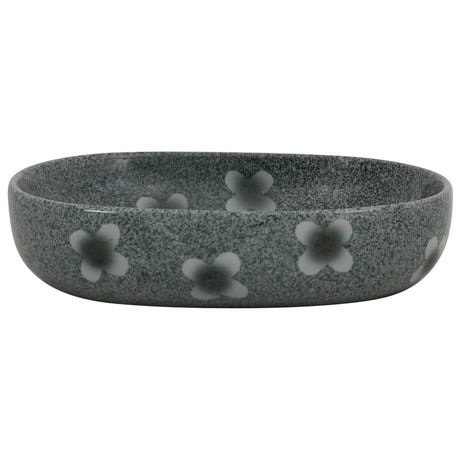 Vidaxx Aufsatzwaschbecken oval 59x40x14 cm Keramik blau