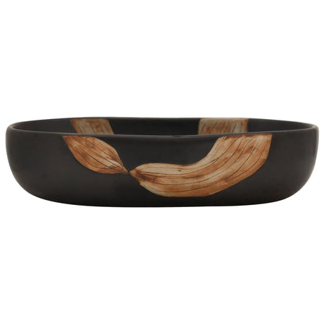 Vidaxx Aufsatzwaschbecken oval 59x40x14 cm Keramik schwarz