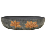 Vidaxx Aufsatzwaschbecken oval 59x40x14 cm Keramik grau und schwarz