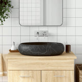 Vidaxx Aufsatzwaschbecken oval 59x40x15 cm Keramik schwarz