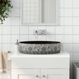 Vidaxx Aufsatzwaschbecken oval 56,5x36,5x13,5 cm Keramik schwarz und blau