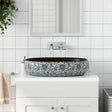 Vidaxx Aufsatzwaschbecken oval 59x40x14 cm Keramik schwarz und blau