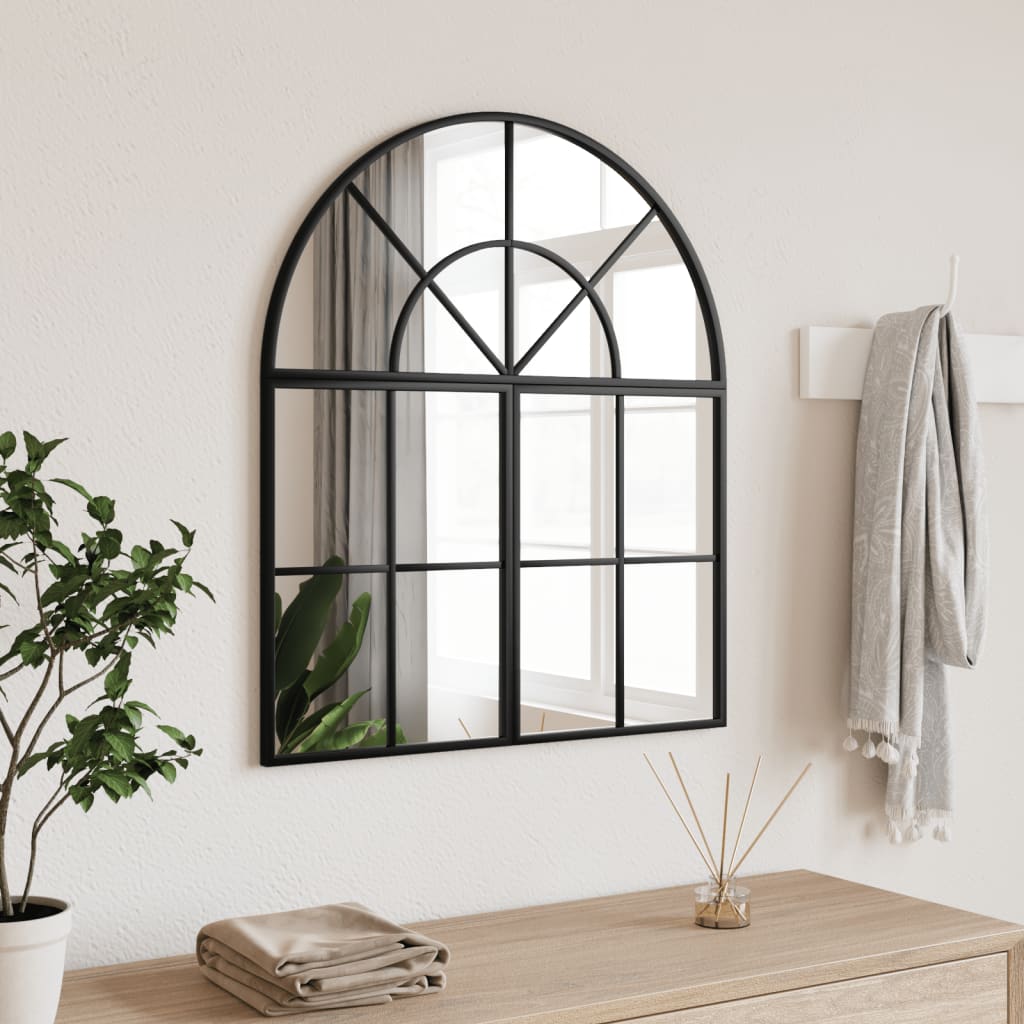 VidaXL Wandspiegelbogen 60x70 cm Eisen schwarz