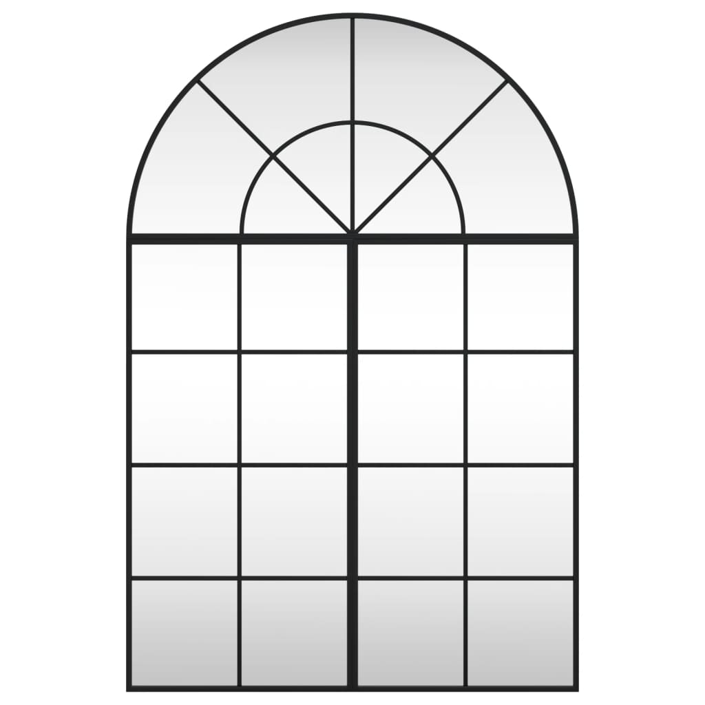 VidaXL Wandspiegelbogen 80x120 cm Eisen schwarz