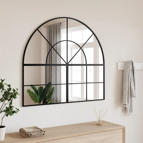 VidaXL Wandspiegelbogen 100x90 cm Eisen schwarz