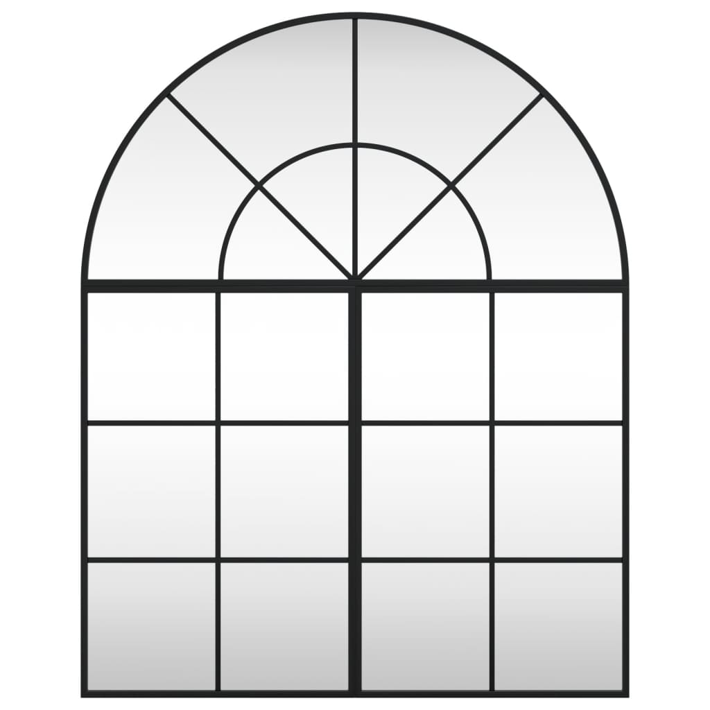 VidaXL Wandspiegelbogen 80x100 cm Eisen schwarz