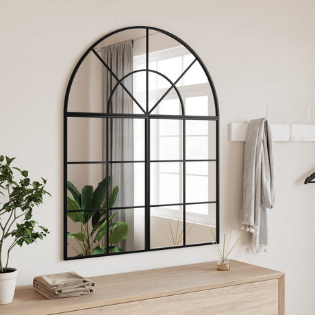 VidaXL Wandspiegelbogen 80x100 cm Eisen schwarz