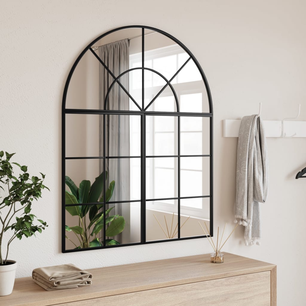 Vidaxx Wandspiegelbogen 80x100 cm Eisen schwarz