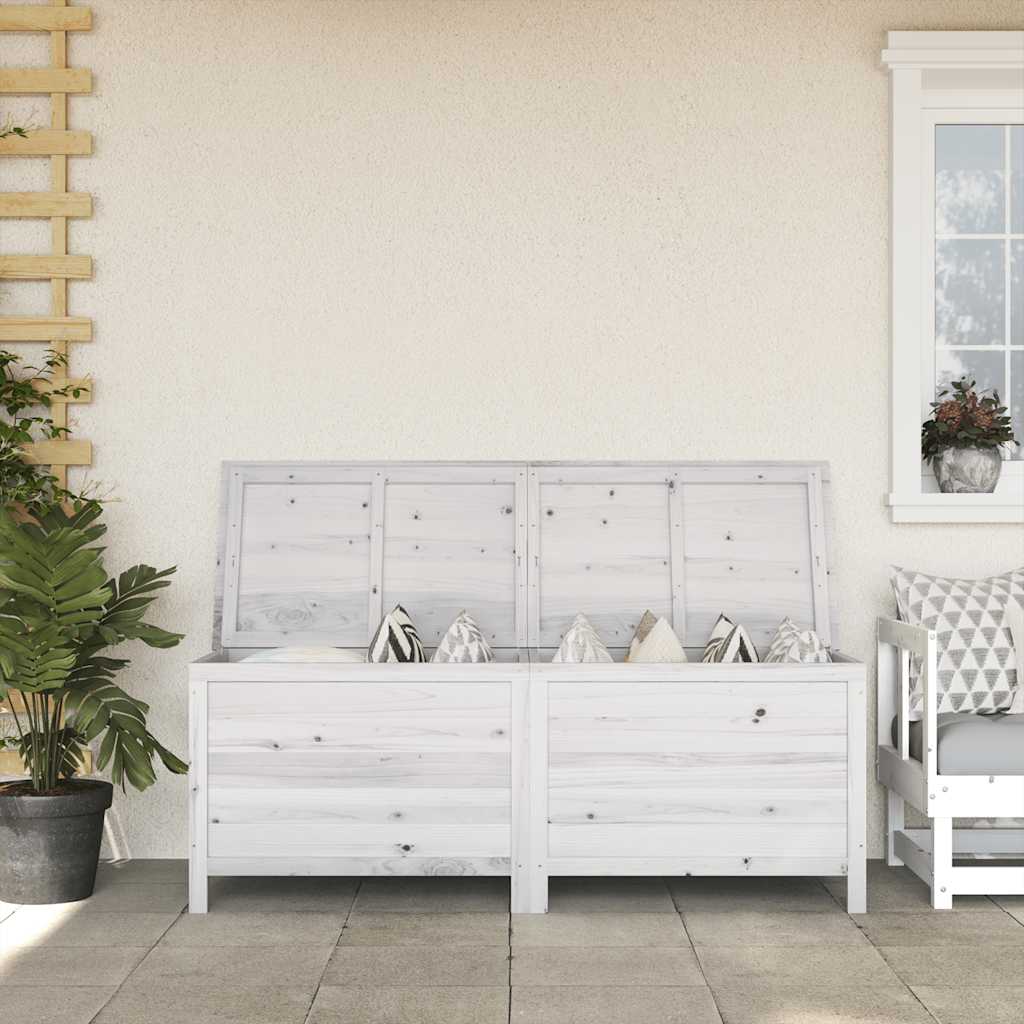 Vidaxl tuinbox 150x50x56,5 cm massief vurenhout wit