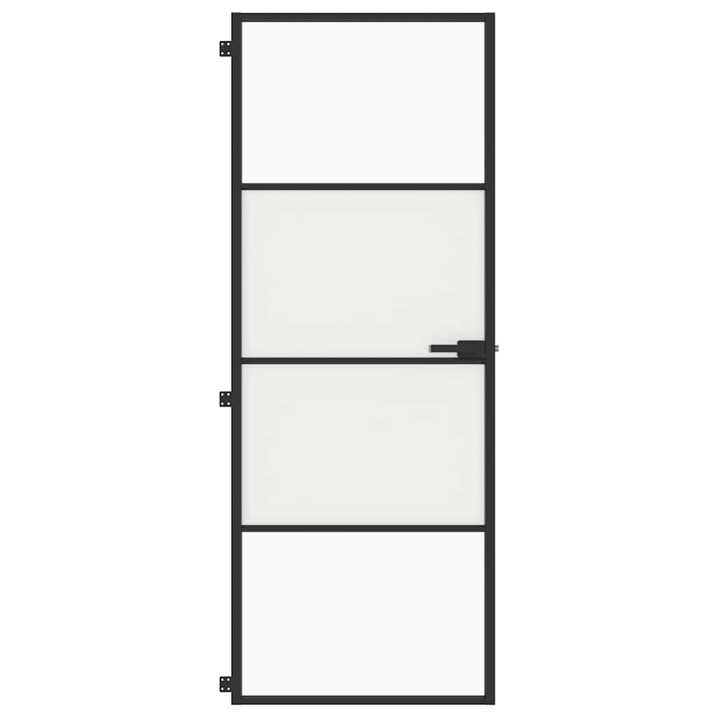 Vidaxx Innentür schmal 76x201,5 cm Hartglas und Aluminium schwarz
