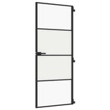 Vidaxx Innentür schmal 83x201,5 cm Hartglas und Aluminium schwarz