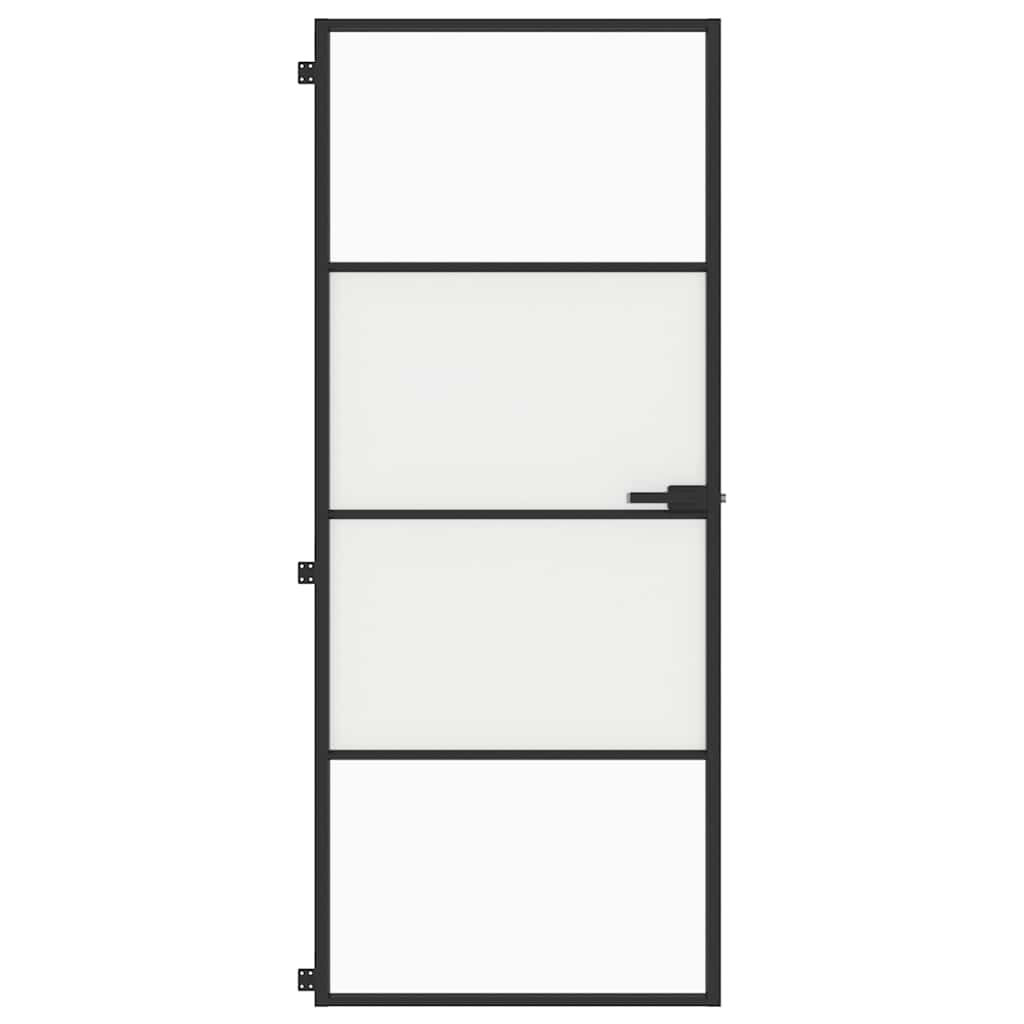 Vidaxx Innentür schmal 83x201,5 cm Hartglas und Aluminium schwarz