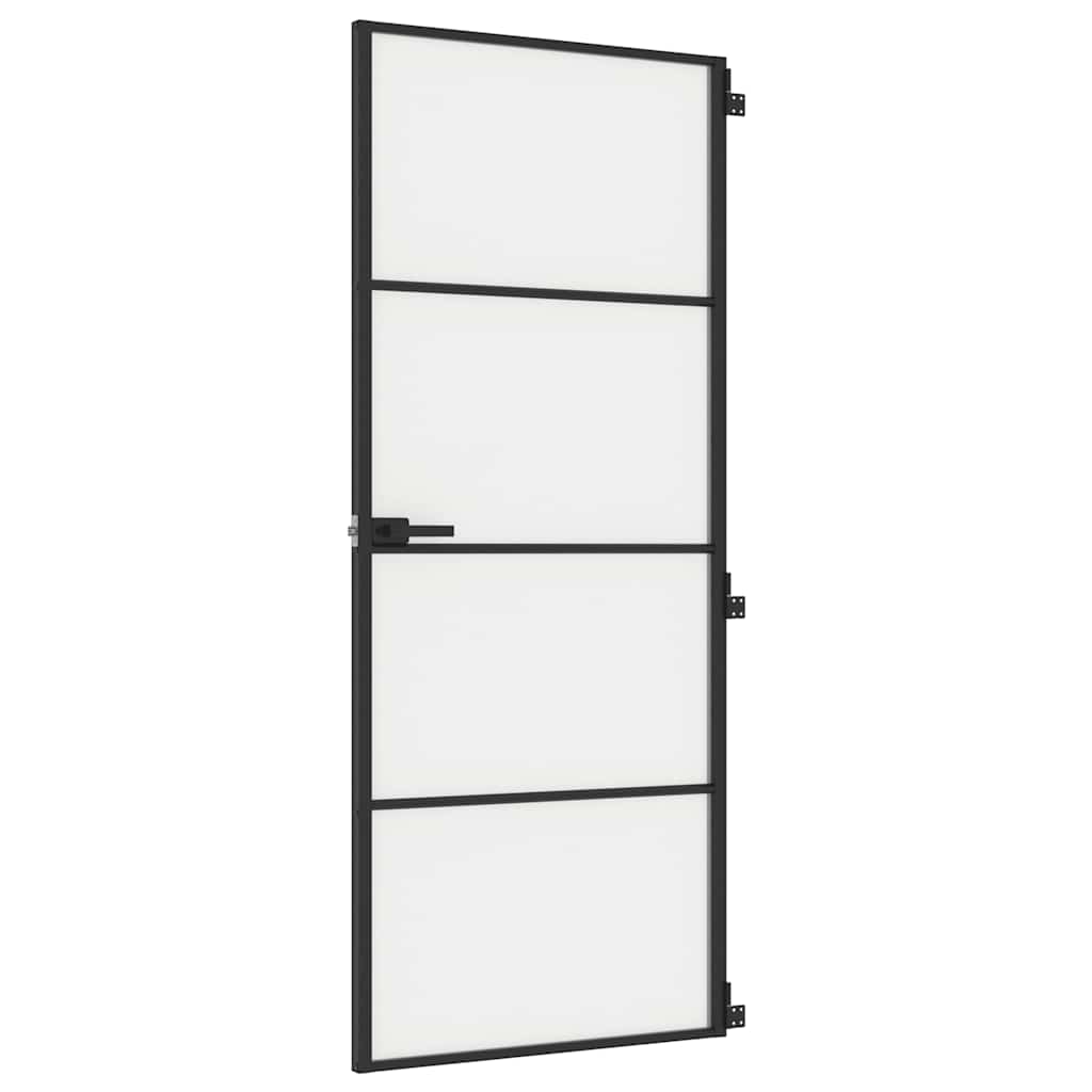 Vidaxx Innentür schmal 83x201,5 cm Hartglas und Aluminium schwarz