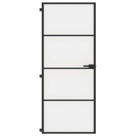 Vidaxx Innentür schmal 83x201,5 cm Hartglas und Aluminium schwarz