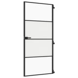 Vidaxx Innentür schmal 93x201,5 cm Hartglas und Aluminium schwarz