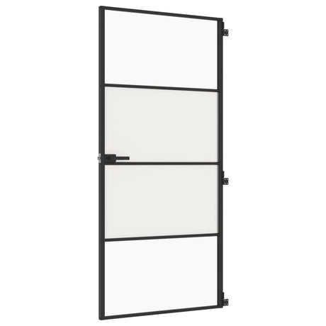 Vidaxx Innentür schmal 93x201,5 cm Hartglas und Aluminium schwarz