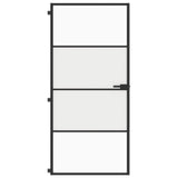 Vidaxx Innentür schmal 93x201,5 cm Hartglas und Aluminium schwarz