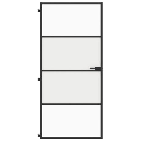 Vidaxx Innentür schmal 93x201,5 cm Hartglas und Aluminium schwarz