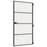 VidaXL Innentür schmal 102,5x201,5 cm gehärtetes Glas und Aluminium schwarz